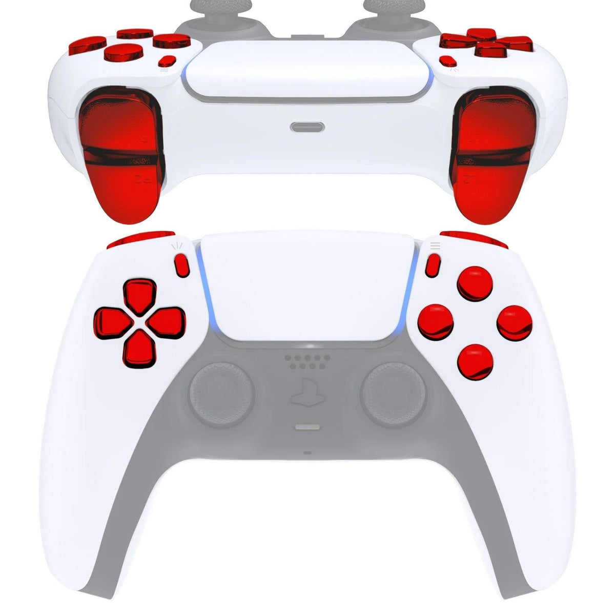 Glossy Chrome Red 11in1 Button Kits 030/040/050