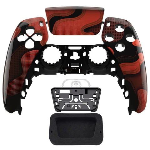 Glossy Red Black Camouflage Front Shell with touchpad