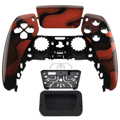 Glossy Red Black Camouflage Front Shell with touchpad