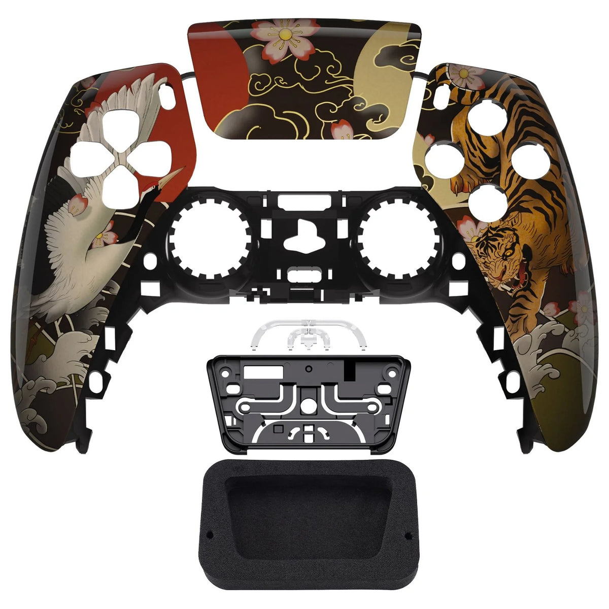 Glossy Tiger & Crane Front Shell with touchpad