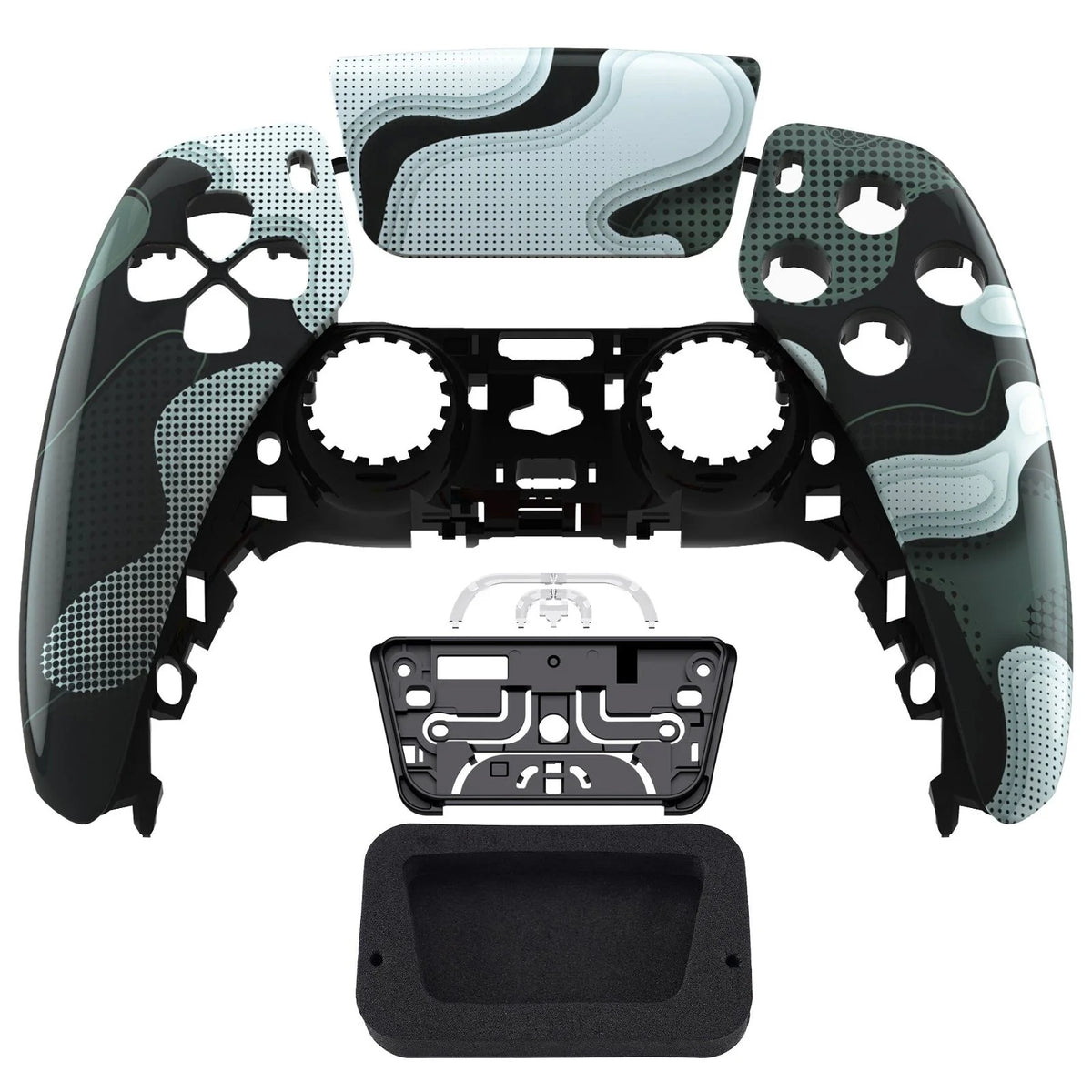 Glossy White Black Camouflage Front Shell with touchpad