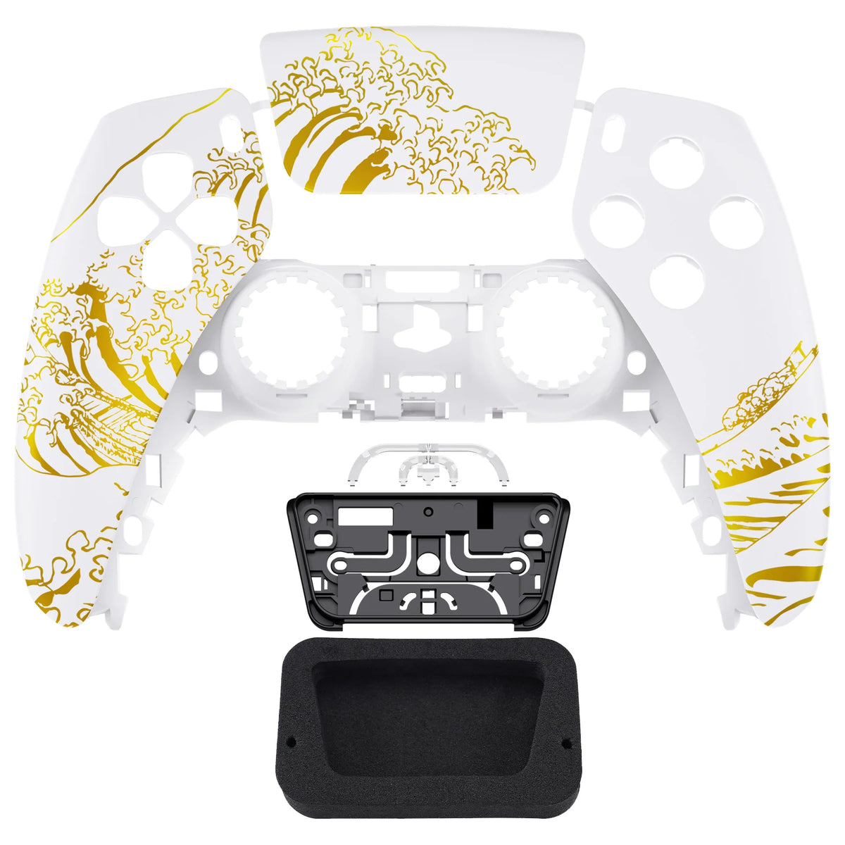 The Great GOLDEN Wave Off Kanagawa - White Front Shell with touchpad