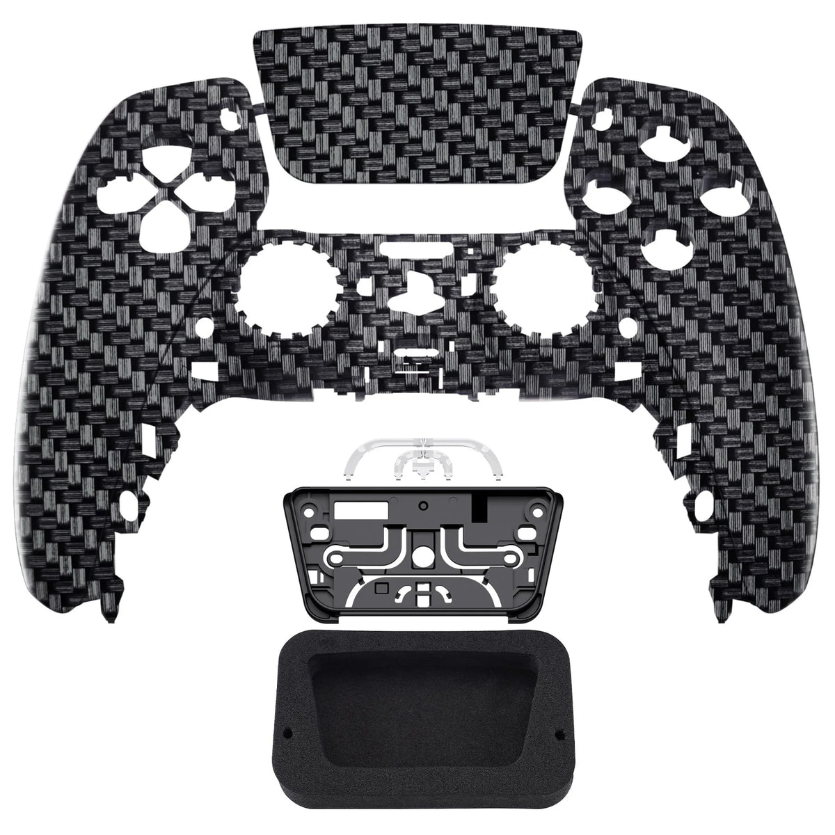 Soft Touch Black Silver Carbon Front Shell with touchpad